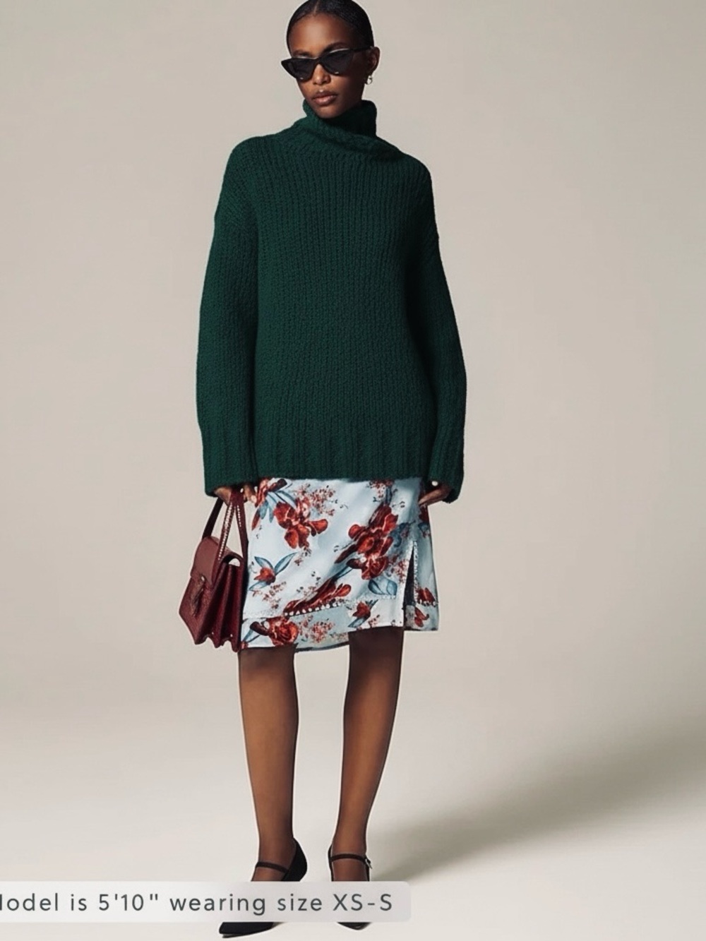 J. Crew Oversized Turtleneck Sweater Textured Yarn Alpaca Wool Pine Green
S/M - Picture 2 of 12